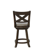Kipper Swivel Gray Faux Leather Transitional Wood Bar/Pub Stool - Ella Furniture