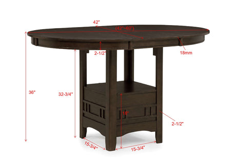 Hartwell Brown Oval Counter Height Set view 4