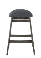 Samar Charcoal Grey Ivory Modern Fabric Wood Bar Stool - Ella Furniture