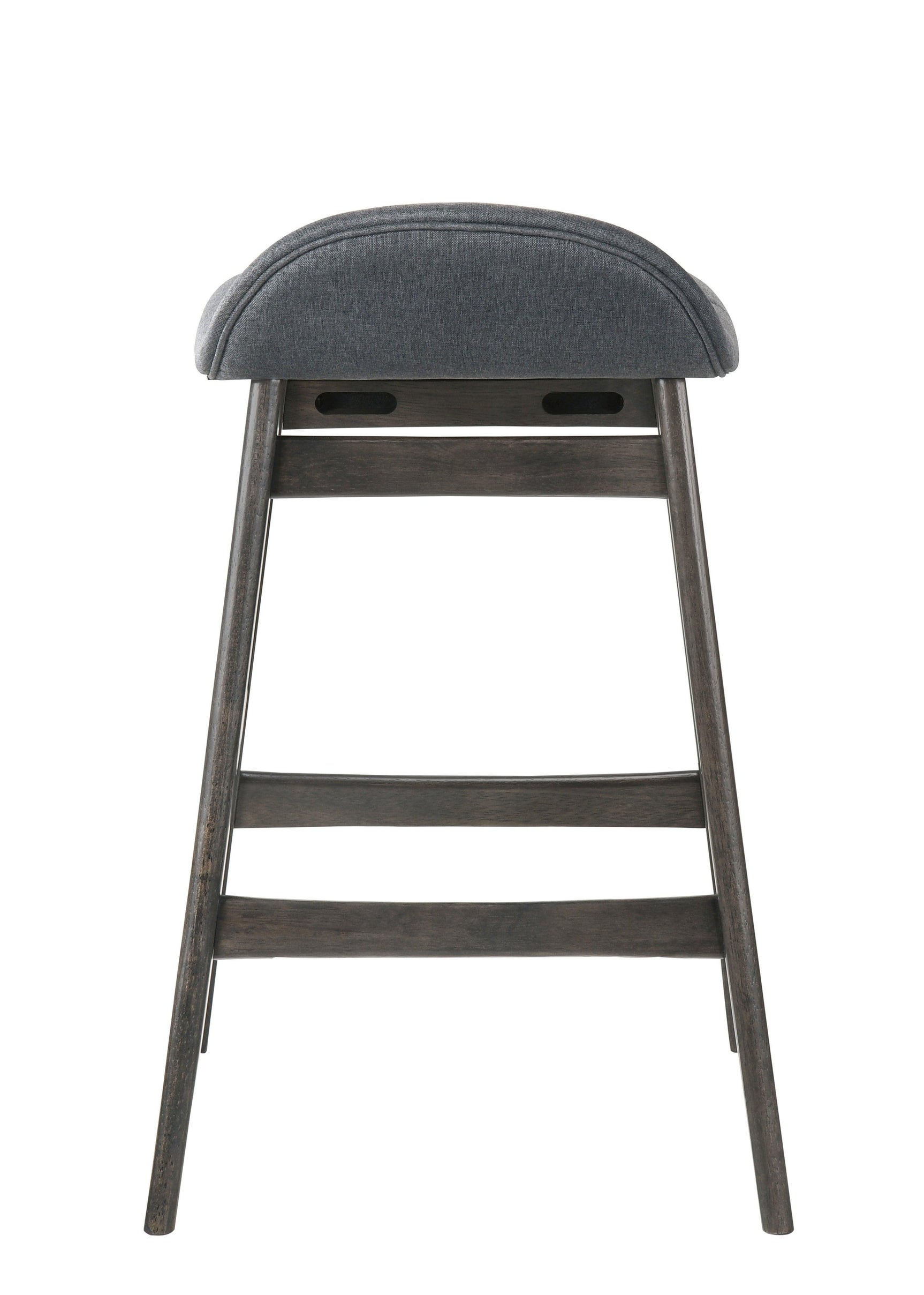 Samar Charcoal Grey Ivory Modern Fabric Wood Bar Stool - Ella Furniture