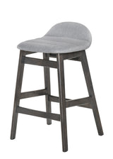 Samar Charcoal Grey Ivory Modern Fabric Wood Bar Stool - Ella Furniture