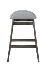 Samar Charcoal Grey Ivory Modern Fabric Wood Bar Stool - Ella Furniture