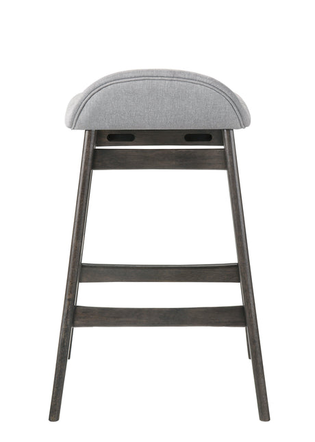 Samar Charcoal Grey Ivory Modern Fabric Wood Bar Stool - Ella Furniture