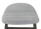 Samar Charcoal Grey Ivory Modern Fabric Wood Bar Stool - Ella Furniture