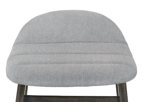 Samar Charcoal Grey Ivory Modern Fabric Wood Bar Stool - Ella Furniture