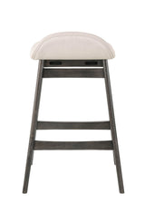 Samar Charcoal Grey Ivory Modern Fabric Wood Bar Stool - Ella Furniture