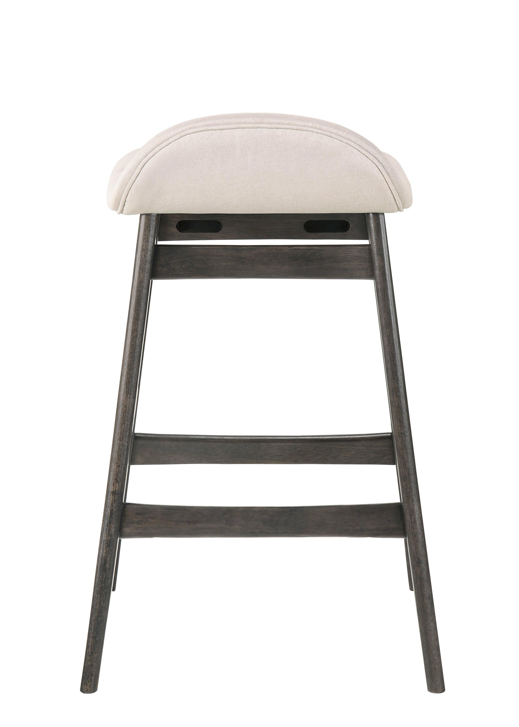 Samar Charcoal Grey Ivory Modern Fabric Wood Bar Stool - Ella Furniture