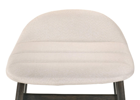 Samar Charcoal Grey Ivory Modern Fabric Wood Bar Stool - Ella Furniture