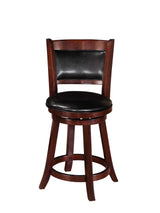 Cecil Swivel Cherry Transitional Faux Leather Hardwood And Veneers Pub Stool - Ella Furniture