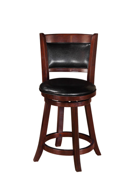 Cecil Swivel Cherry Transitional Faux Leather Hardwood And Veneers Pub Stool - Ella Furniture