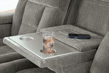 Mixed Motion Shadow Chenille / Faux Leather Power Reclining Sofa — detail view