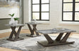 Weathered Gray Faux Marble 3-Piece Coffee Table Set — product view