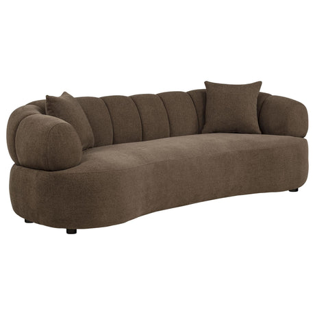 Casarin Brown Fabric 3-Piece Channel-Back Sofa Set — product image 2