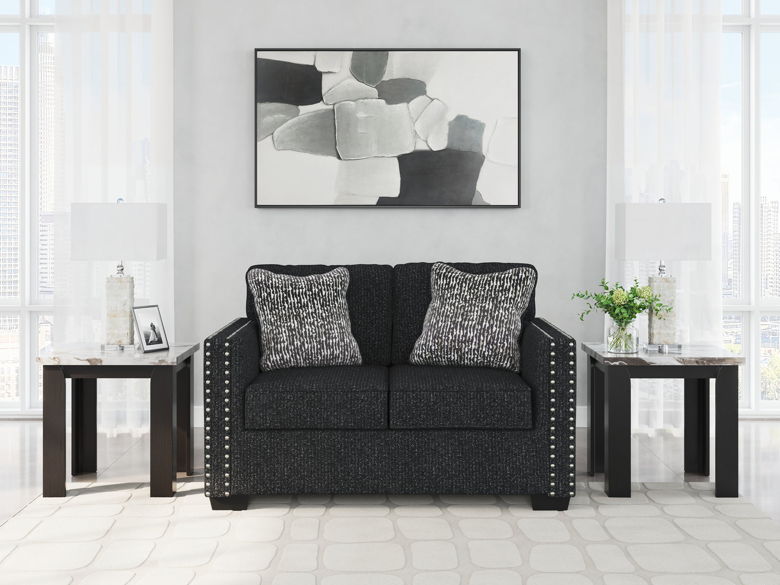 Jasmine Peaks Coal Chenille Loveseat