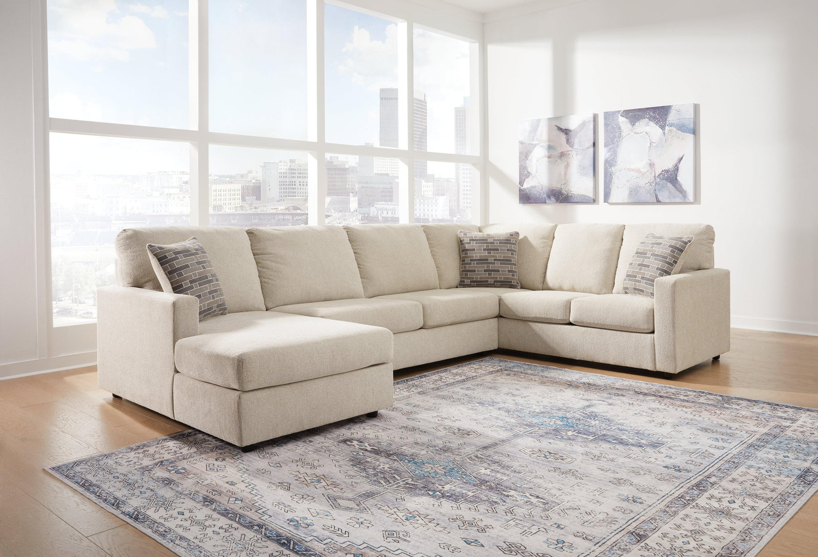 Edenfield Linen 3-Piece Sectional 29004S1 - Ella Furniture