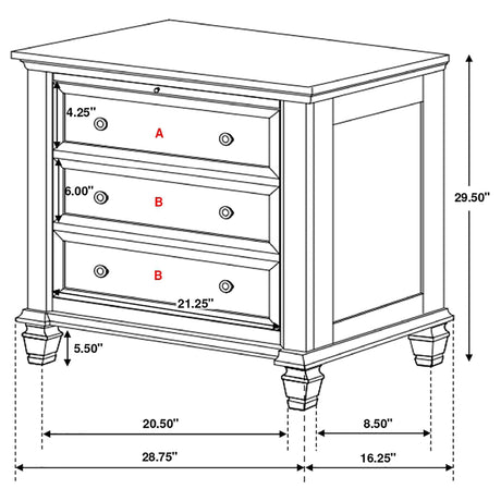 Sandy Beach White Queen Panel Bed Bedroom Set with Dresser, Mirror, NightStand, and Chest — product image 34