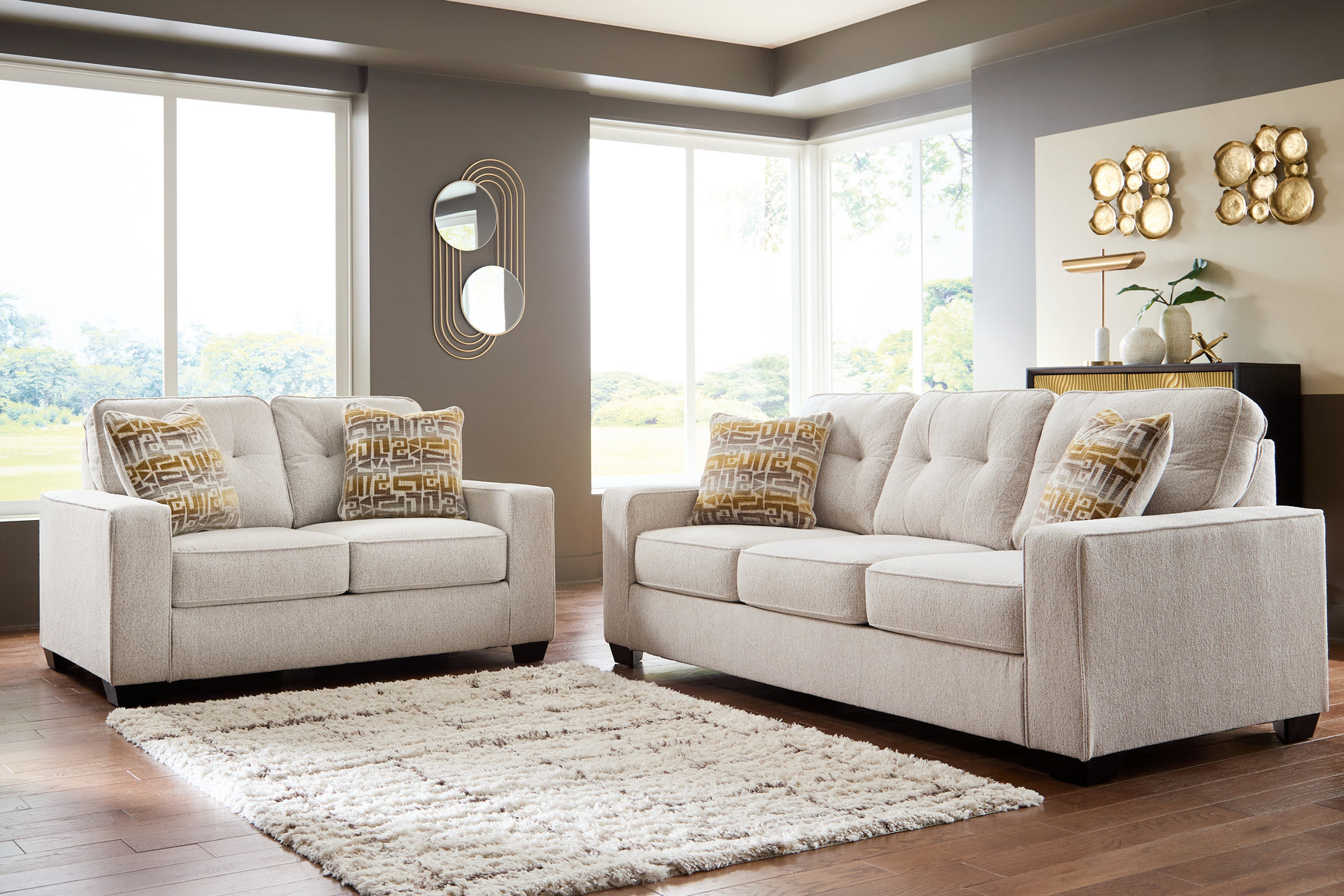 Larimer Stone Sofa and Loveseat