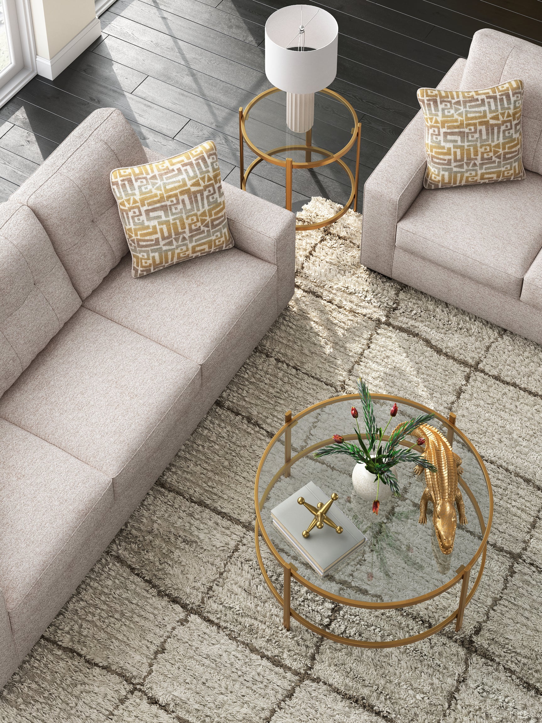 Pearlox Gold Table (Set of 3)