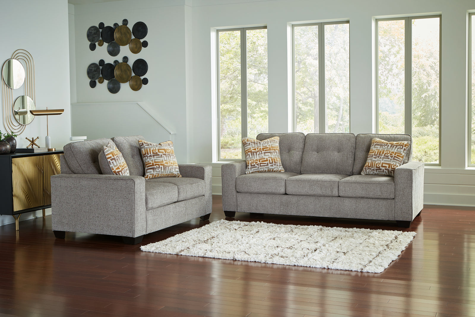 Larimer Iron Sofa and Loveseat