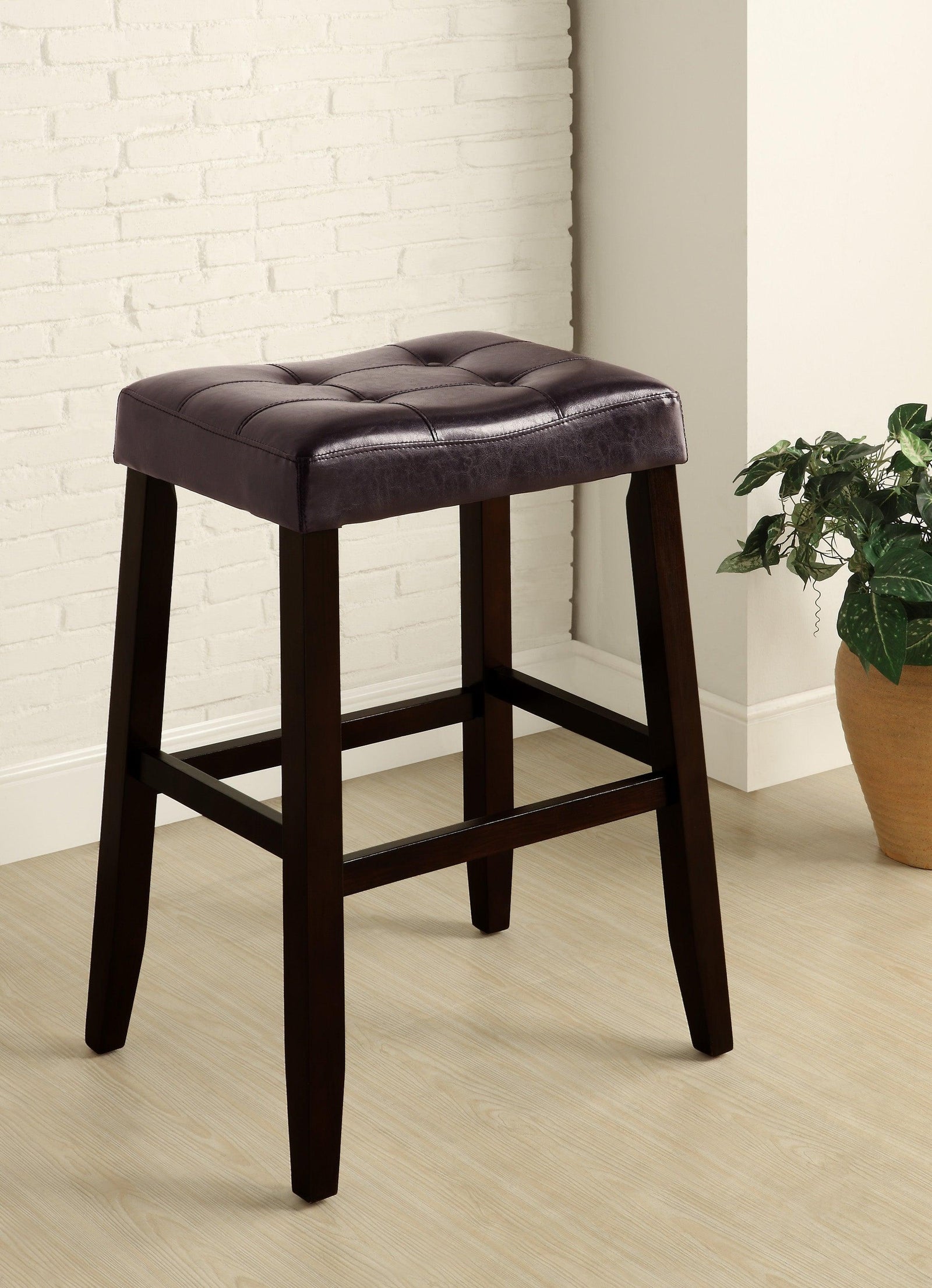 Kent Saddle Espresso/Brown Modern Traditinoal Fabric Wood Chair 29 - Ella Furniture