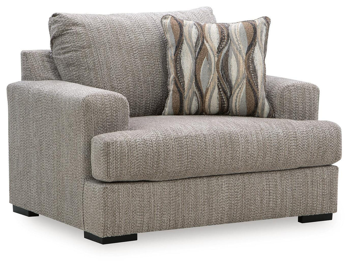 Lofwood Fossil Chenille Oversized Chair — angled view