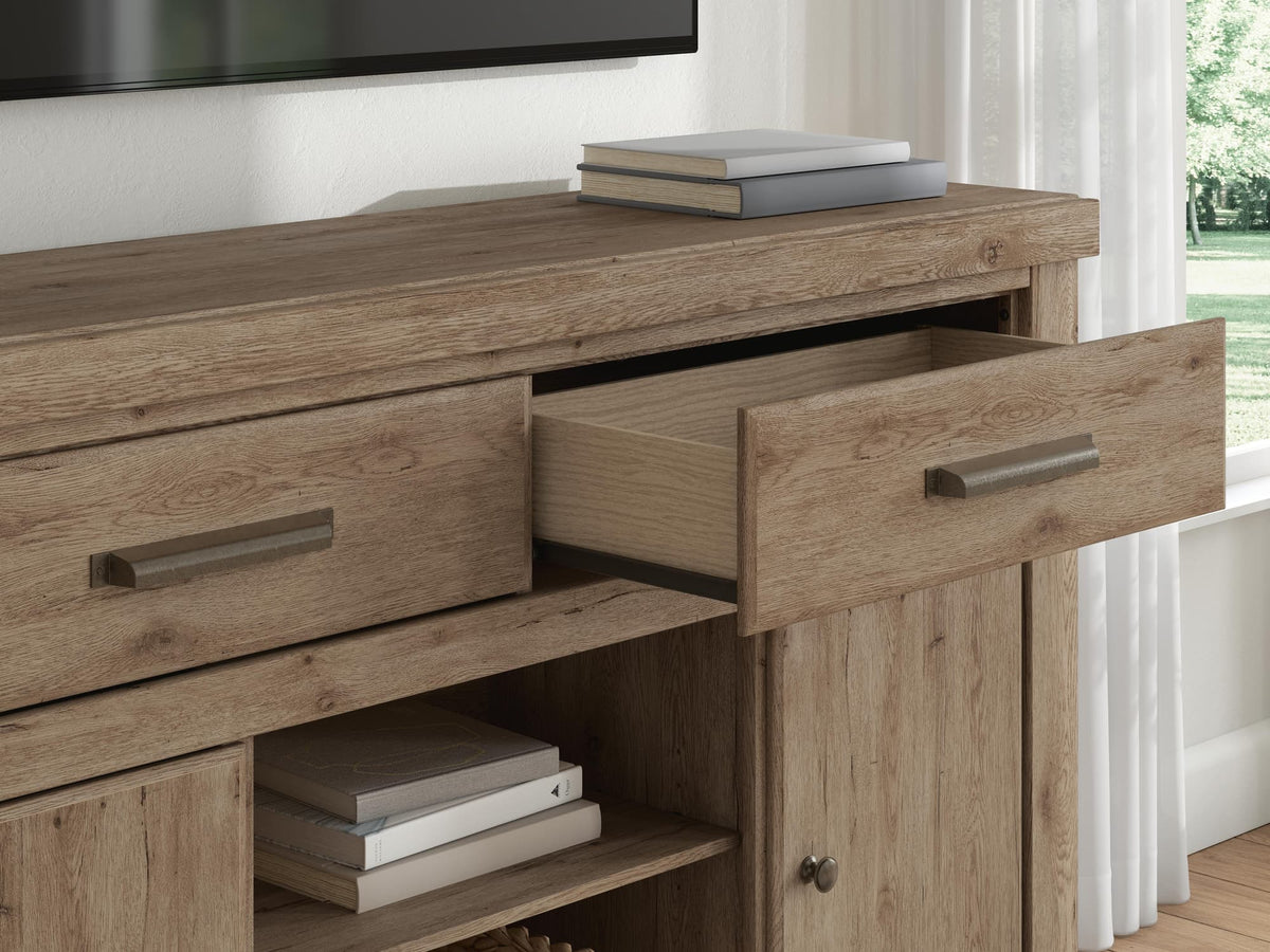 Garistyn Brown 62" TV Stand — detail view