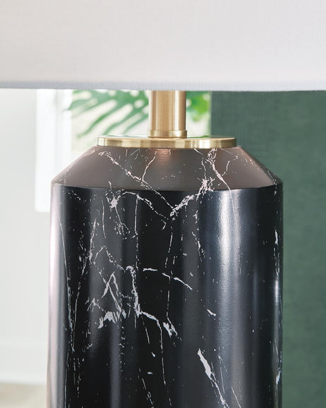 Hanzila Black/Gold Finish Table Lamp — detail view