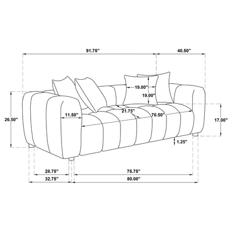 Lazaro Fabric Upholstered Wide Channel Sofa Bronze — product image 10