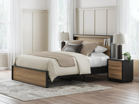 Kozmour Black/Brown Queen Bookcase Complete Bed Frame — product view
