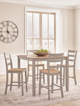Harperfeld Natural/Gray Counter Height Dining Table and 4 Counter Stools — product view