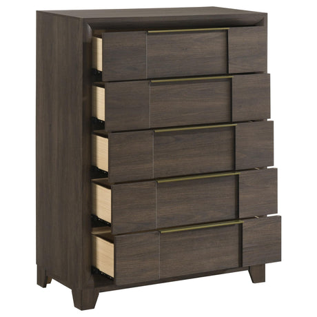 Farre 5-Drawer Chest of Drawers Dark Brown — product image 10