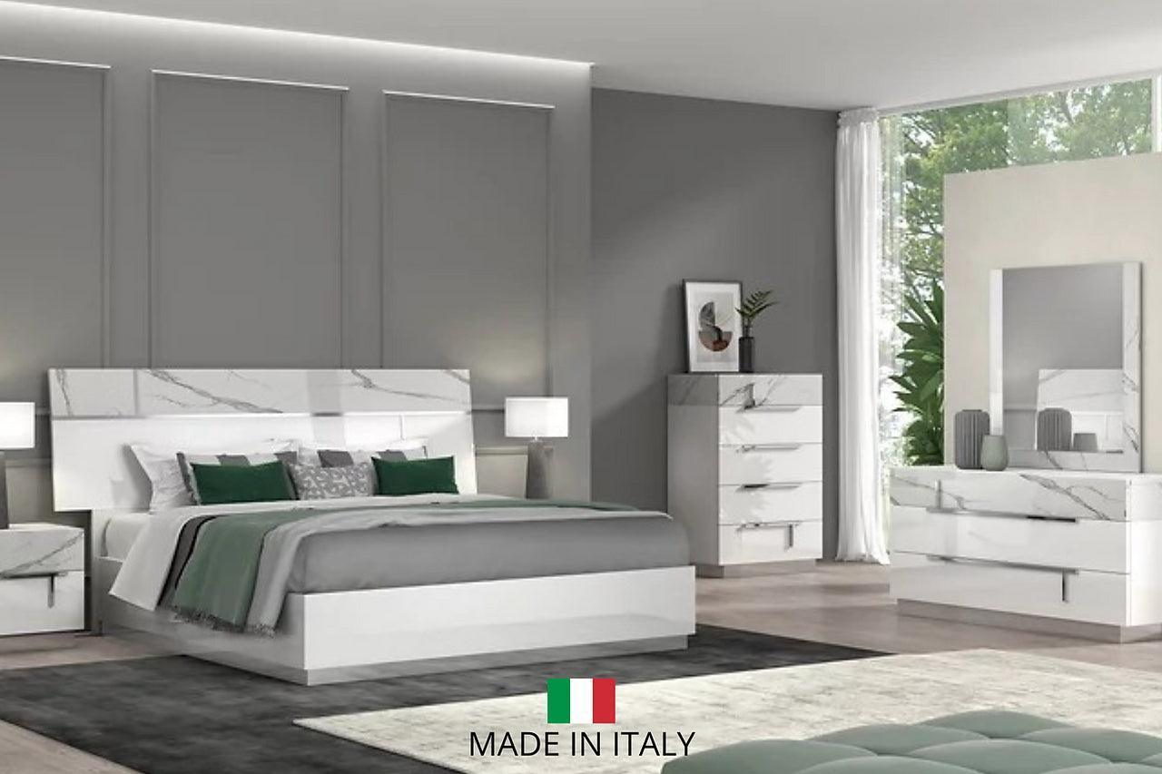 Sunset White Platform Queen Bed