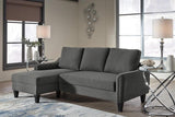 Ashley Jarreau Grey Solid Wood Metal Thick Fabric Polyester Sofa Chaise Sleeper - Ella Furniture