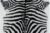 Comfy Shag Black White Area Rug