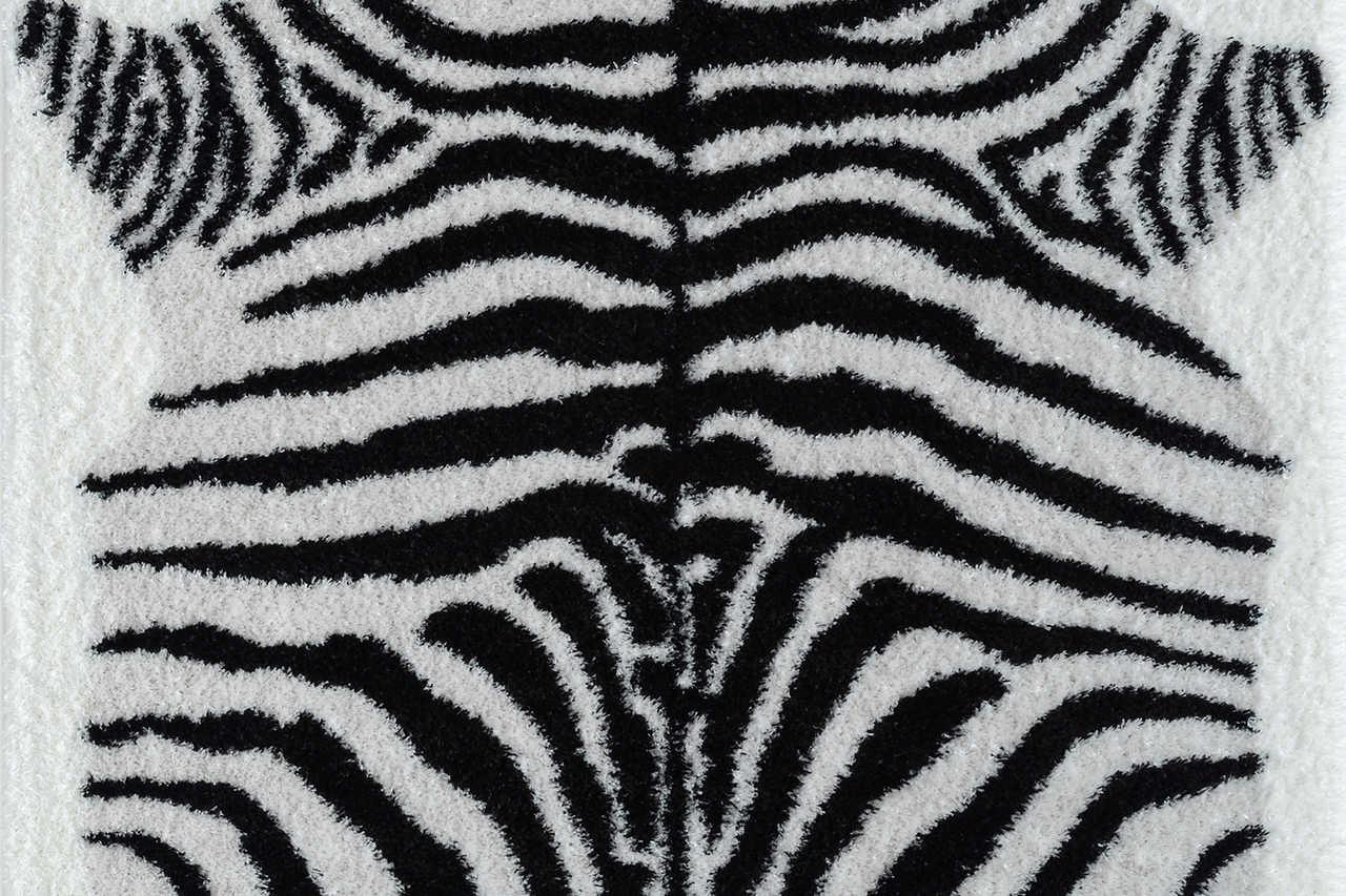 Comfy Shag Black White Area Rug