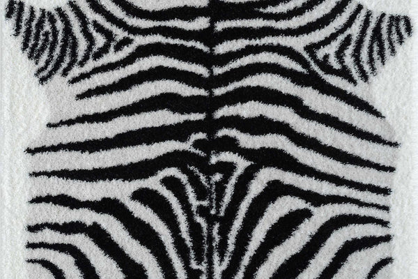 Comfy Shag Black White Area Rug