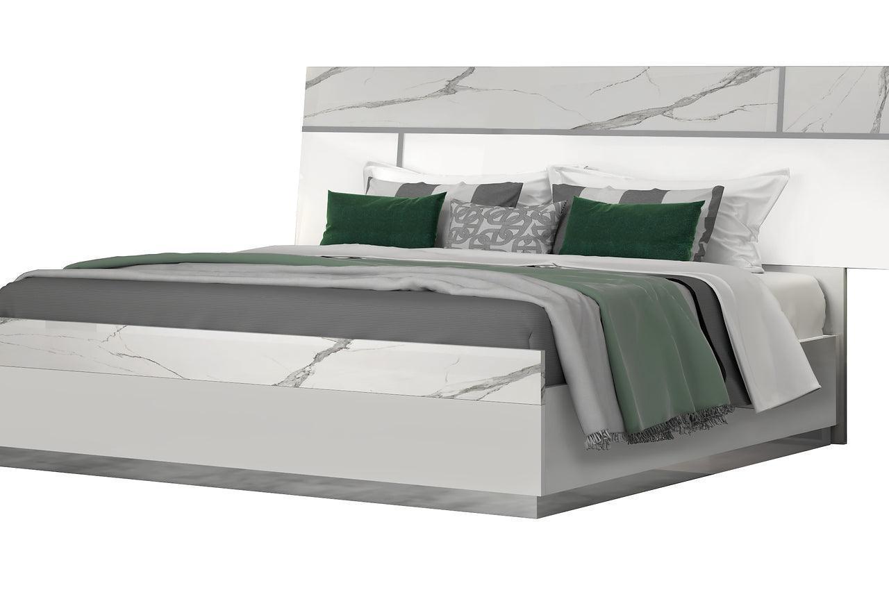 Sunset White Platform Queen Bed