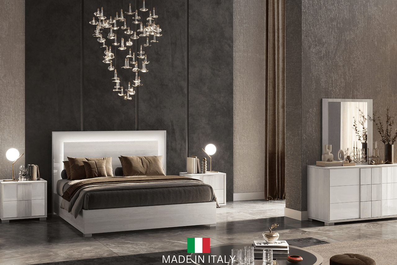 Tower White Modern Contemporary Traditional Solid Wood And Veneers 5-Drawers Chest - Ella Furniture