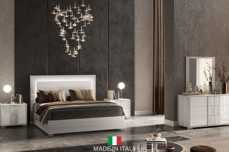 Tower White Modern Contemporary Traditional Solid Wood And Veneers 5-Drawers Chest - Ella Furniture