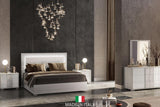 Tower White Modern Contemporary Traditional Solid Wood LED Panel Bedroom Set - Ella Furniture