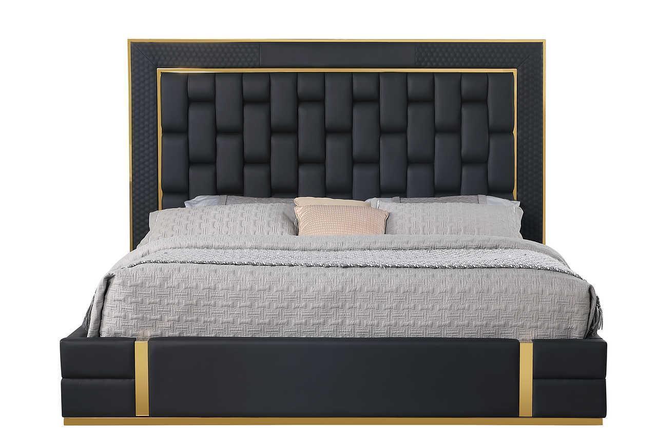 Marbella Black Storage Platform Queen Bed