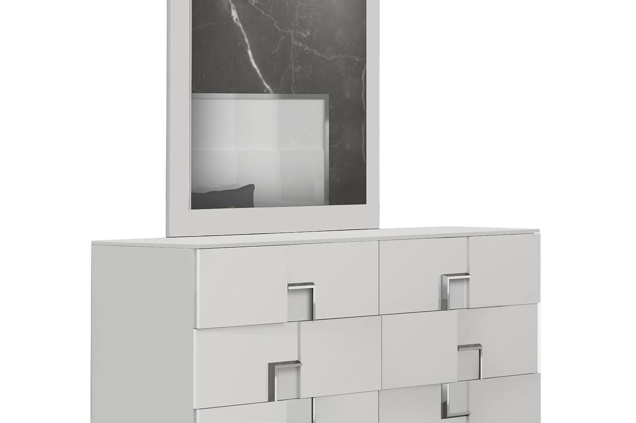 Infinity White Modern Contemporary Acacia Veneer Engineered Wood 2-Drawers Nightstand - Ella Furniture