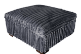 Texan Gray Corduroy Ottoman