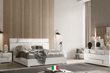 Sunset Ii White Modern Traditional Contemporary Marble Top Solid Wood 2-Drawers Chest - Ella Furniture
