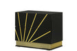 Zenia Black/Gold Modern Contemporary High Gloss Lacquer Solid Wood 2-Drawers Nightstand - Ella Furniture
