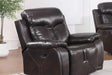 Monica Black/Brown Modern Leather Recliner - Ella Furniture