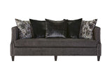 Simone Ash Grey Blue Modern Contemporary Solid Wood Fabric Upholstered Loveseat - Ella Furniture