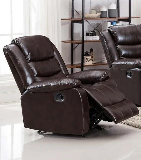 Miami Brown Modern Contemporary Wood, Engineered Wood Faux Leather Upholstered Recliner - Ella Furniture