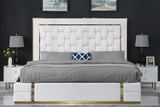 Marbella White Storage Platform Queen Bed