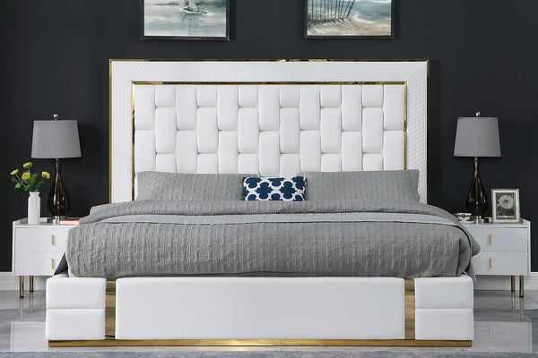 Marbella White Storage Platform King Bed